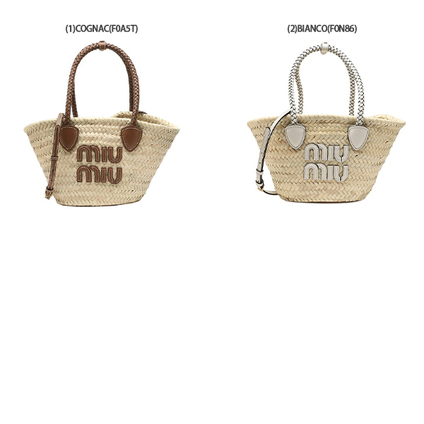 ミュウミュウ かごバッグ ショルダーバッグ カゴバッグ ベージュ