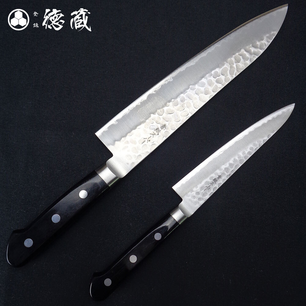 徳蔵厳選 石鎚 万能 鋼包丁2点セット（牛刀210mm・ペティナイフ