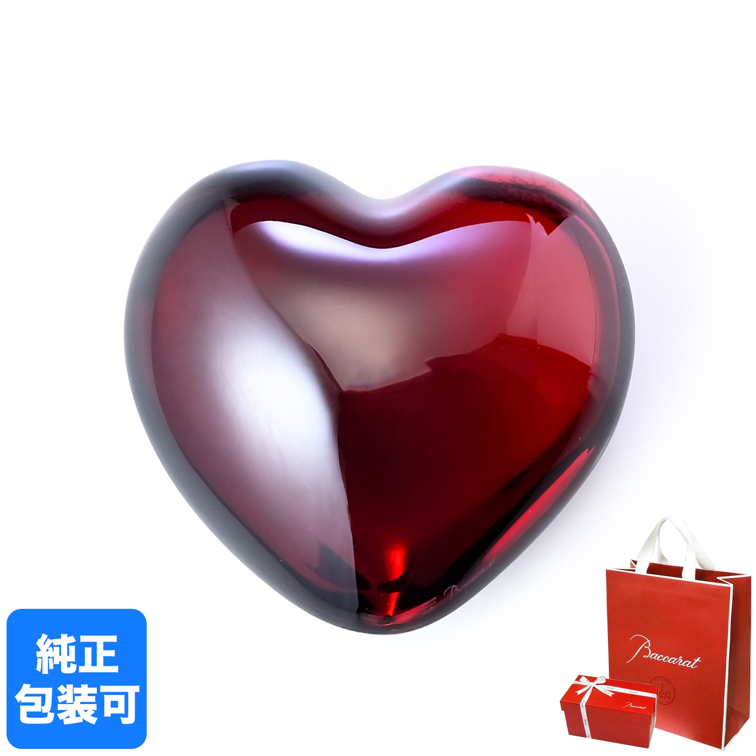 純正紙袋無料】 バカラ Baccarat ペーパーウェイト レッド coeur