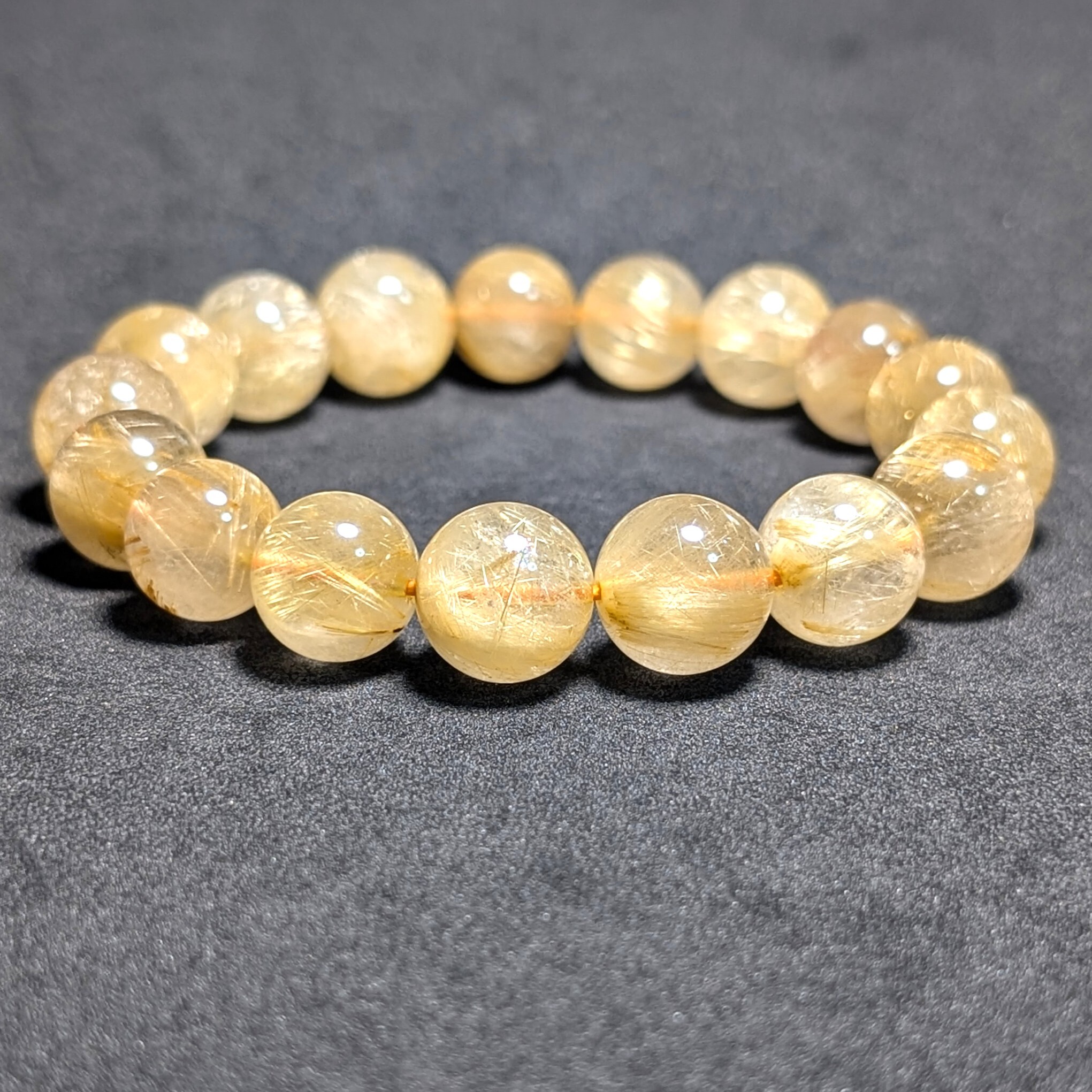 濃密すぎる金針が最高】ゴールド ルチルクォーツ ブレスレット 12ミリ