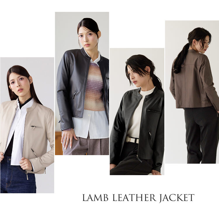 レザージャケット レディース ラムレザー レザー ジャケット シングル