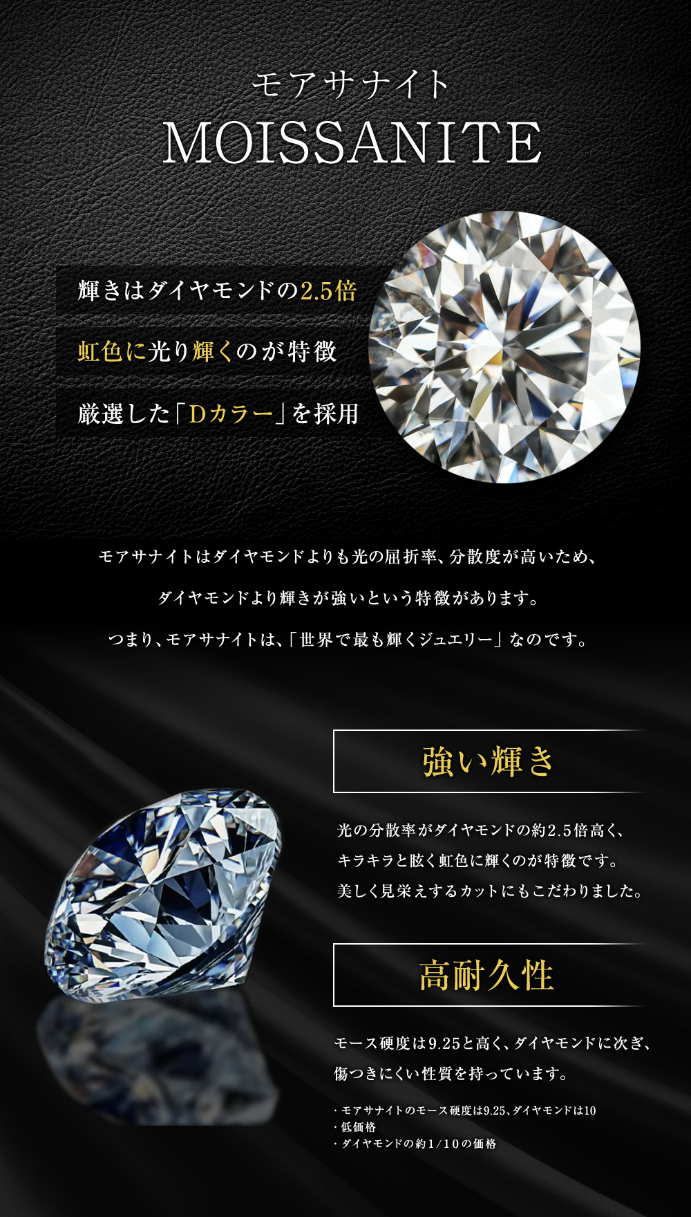 モアサナイト ピアス 1ct スタッドピアス 0.5ct ×2 一粒 両耳用
