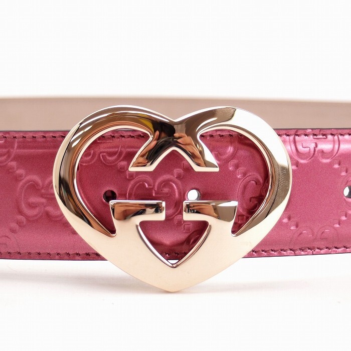 グッチ ベルト レディース GUCCI グッチシマ ハート GG バックル