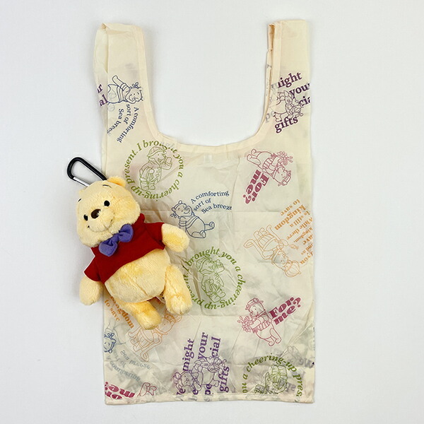 ディズニー くまのプーさん ぬいぐるみエコバッグ カラフル 折りたたみ