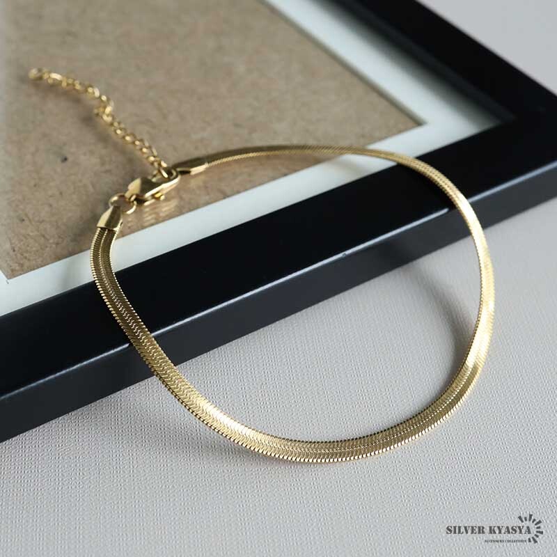 ステンレス 18KGP スネークチェーン アンクレット チェーン