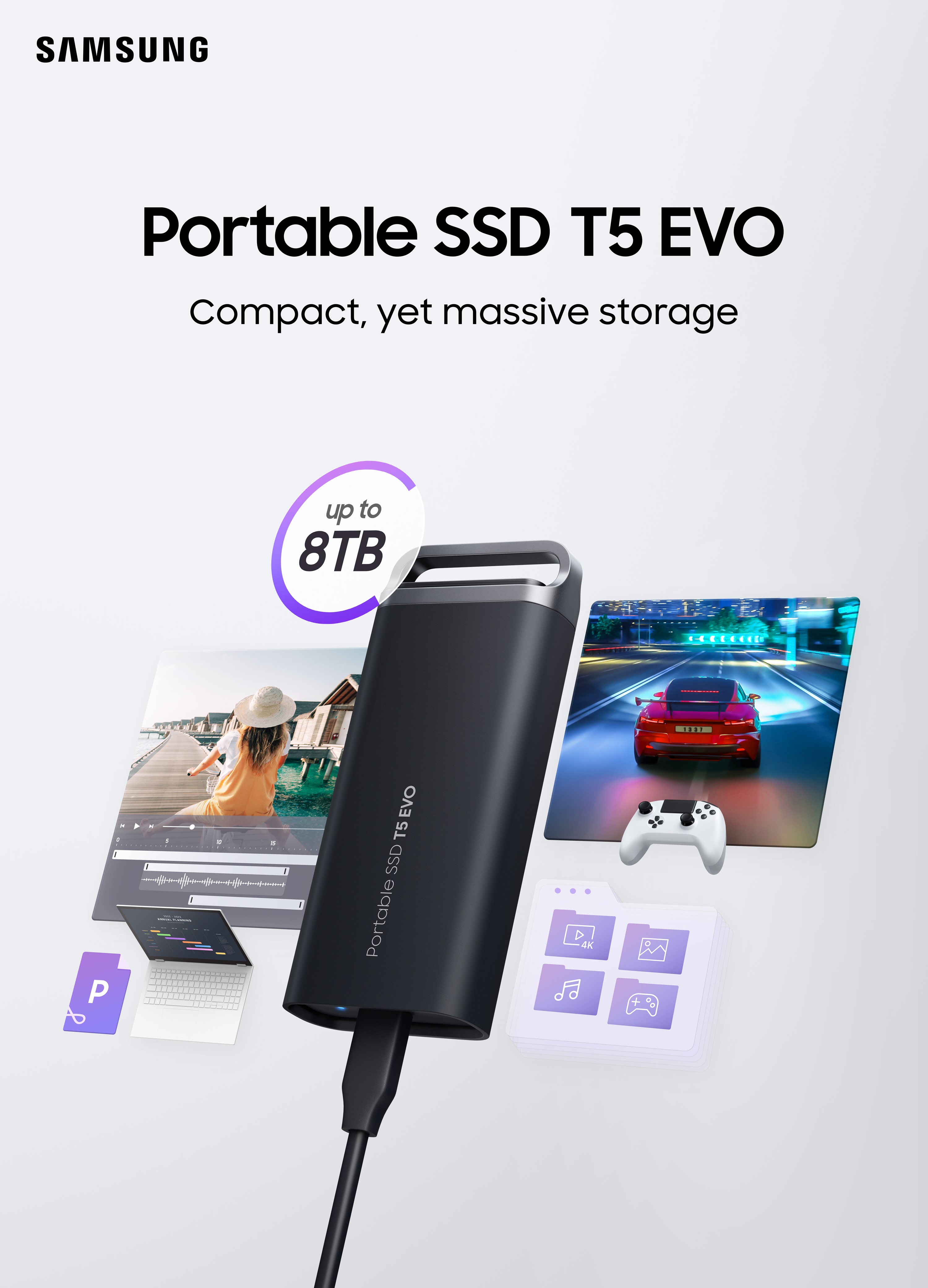 Samsung Unveils New Portable SSD T5 EVO That Offers 8TB Capacity