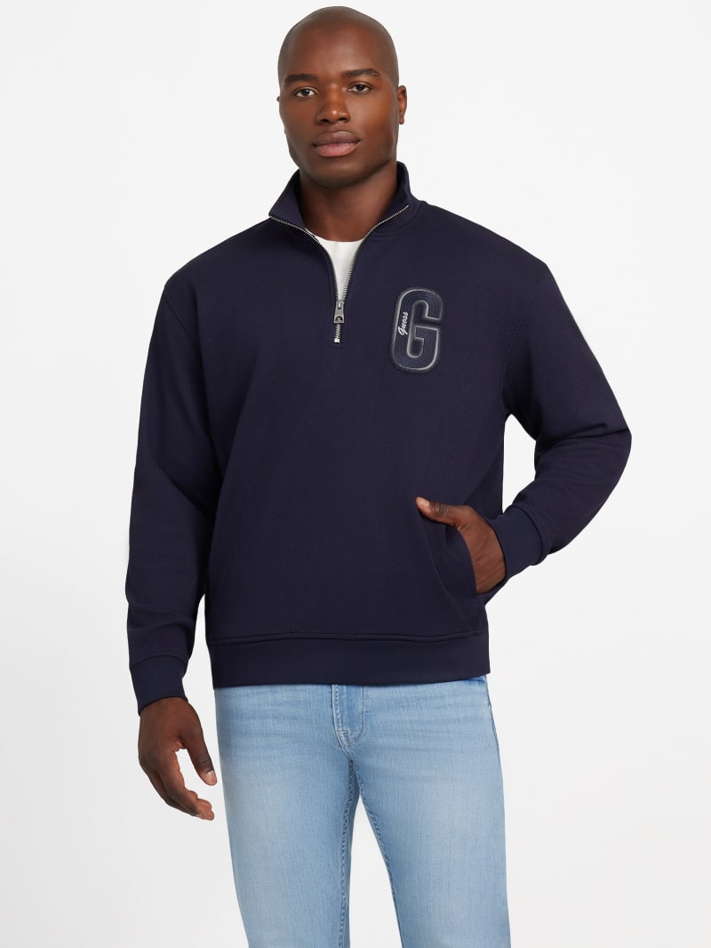 GUESS® Eco Harris Twill Zip Mock Neck Sweater