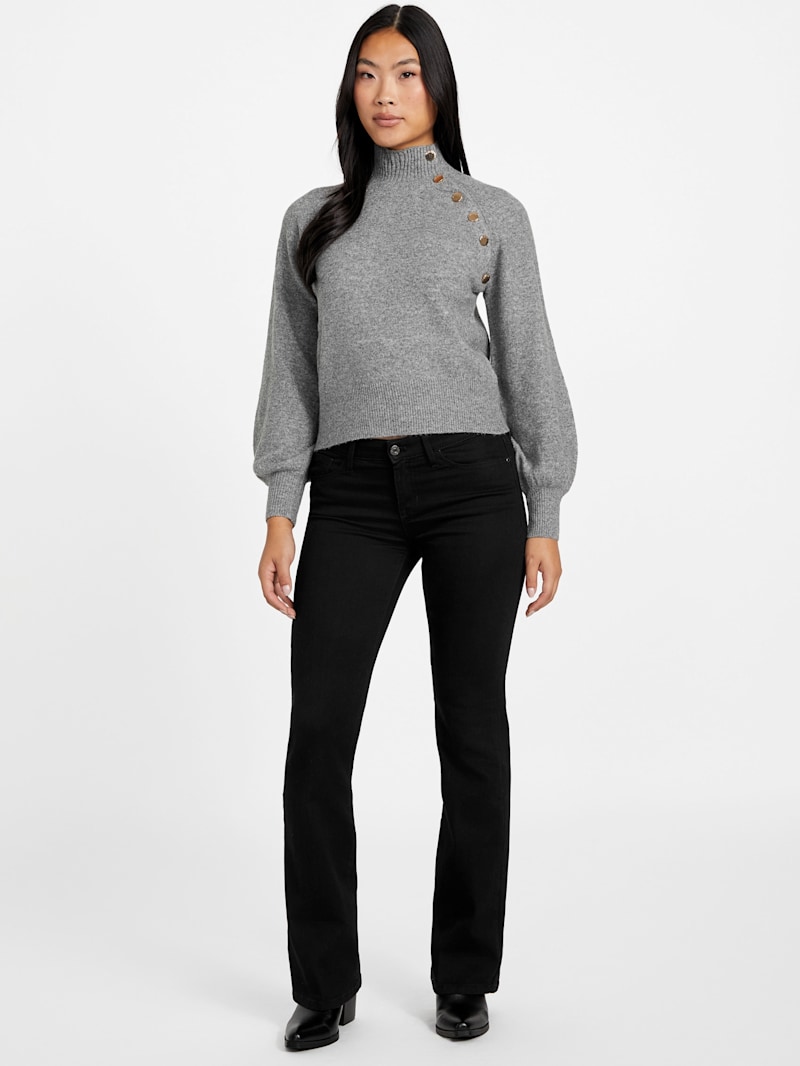 Angela Asymmetrical Button Sweater | GUESS Factory