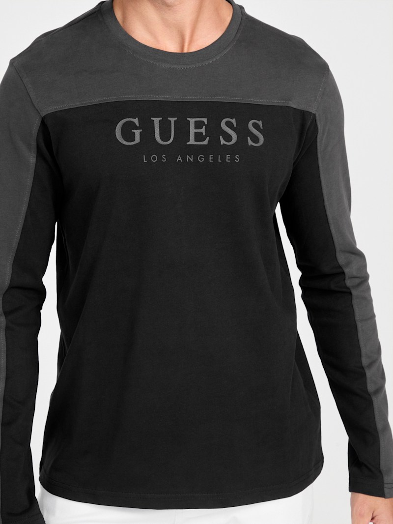 Eco Rey Crewneck Long-Sleeve Tee | GUESS Factory