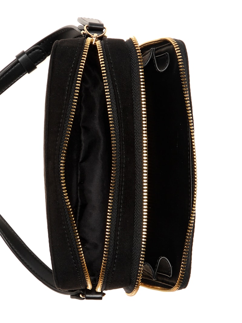 Avelina Rhinestone Logo Double-Zip Crossbody | GUESS Factory Ca