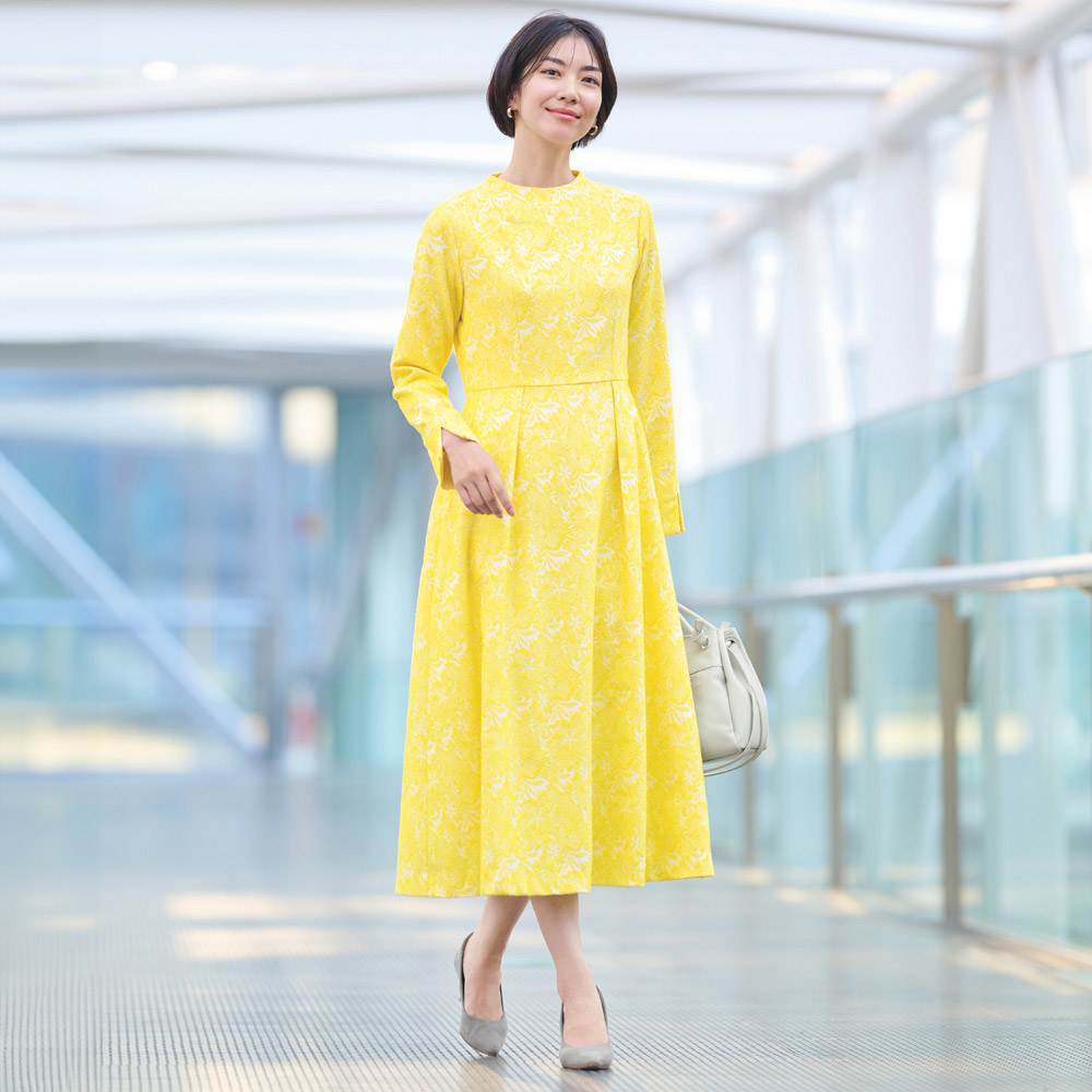 フラワージャカード タックワンピース 通販 - ディノス