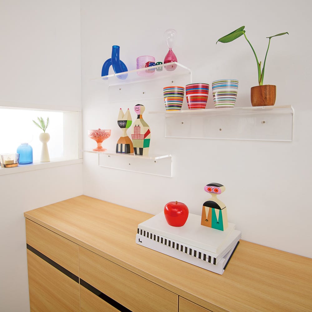 透かして浮かすアクリルシェルフ 幅75cm奥行13.5cm 通販 - ディノス