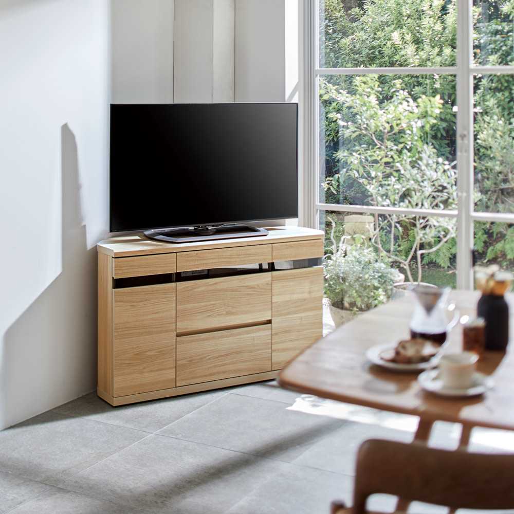 送料無料】キャスター付きコーナーテレビ台 幅110高さ67.5cm ハイ