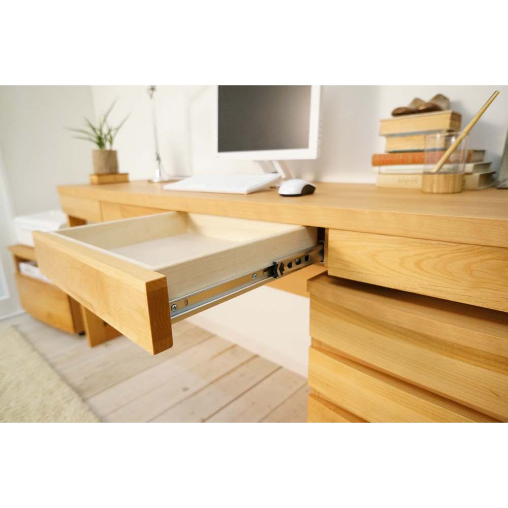 アルダー天然木 アールデザインデスクシリーズ デスク・幅120.5cm 通販