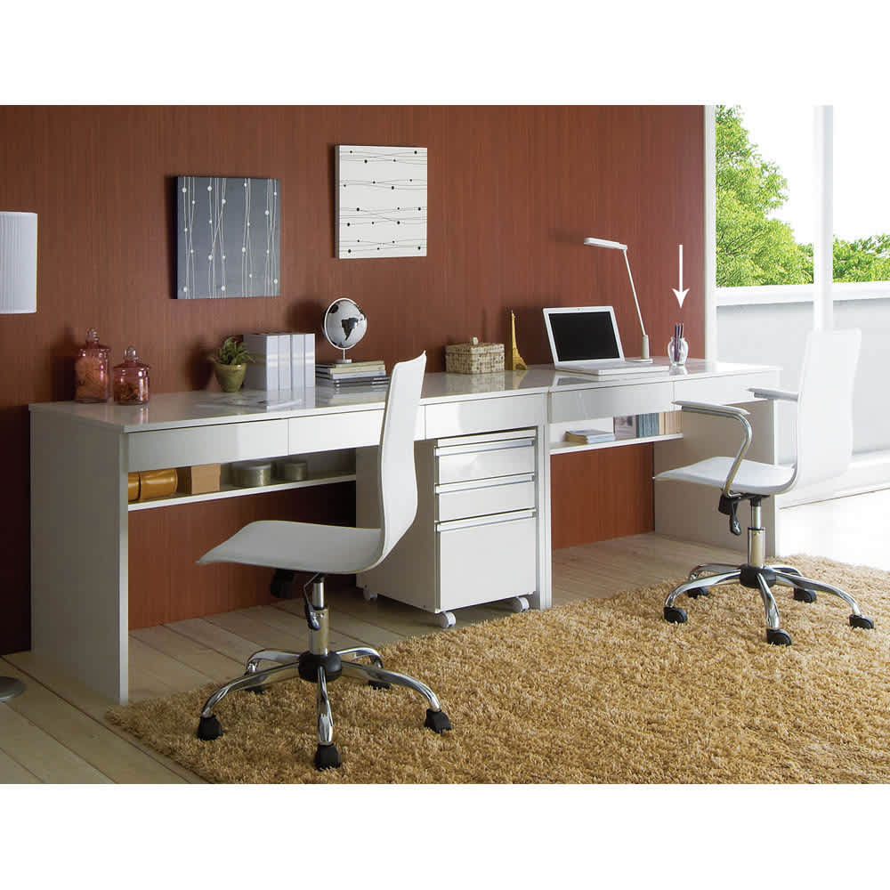 引き出し付き 光沢仕上げアーバンデスクシリーズ デスク 幅120cm 通販