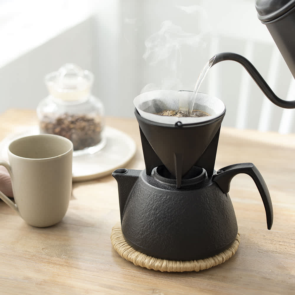鉄瓶・急須としても使える南部鉄器コーヒーポットセット 茶こし付 通販