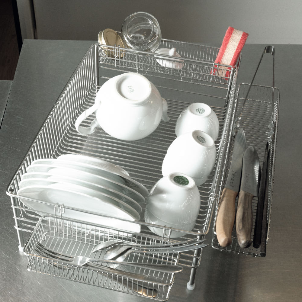 la base/ラバーゼ ステンレス水切りかごセット 縦置き大サイズ 通販