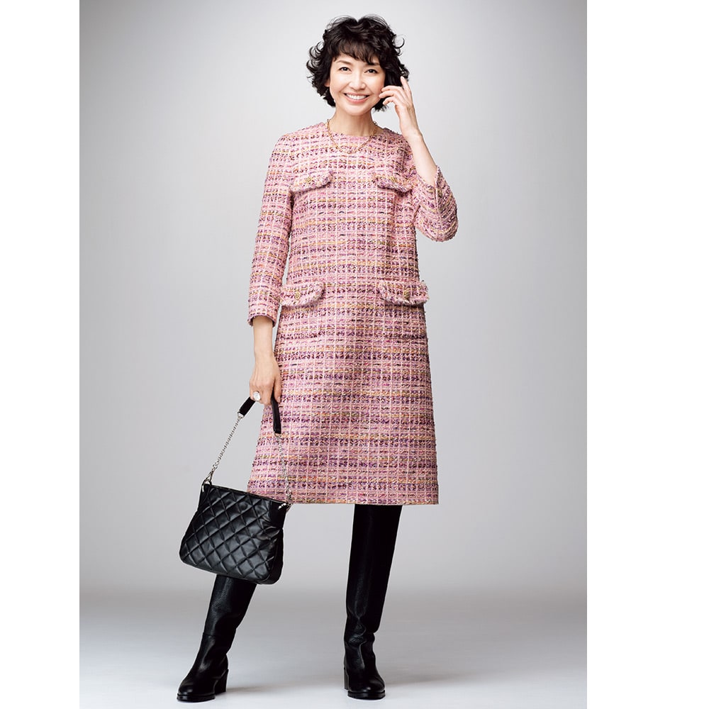 Emiria Wiz マリアケントツイードワンピース ピンク 【公式通販】