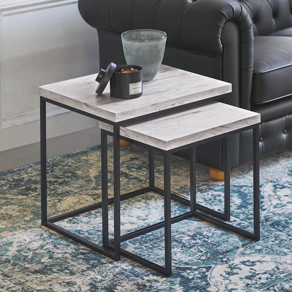 Marbrim/マーブリム 大理石調テーブルシリーズ ネストサイドテーブル