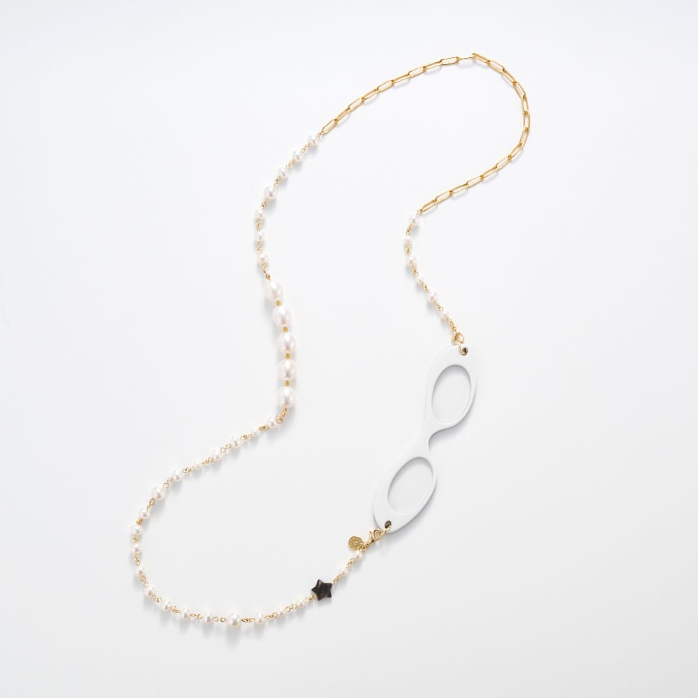 LOUPE COLLIER/ルーペコリエ ルーペ一体型淡水パールネックレス