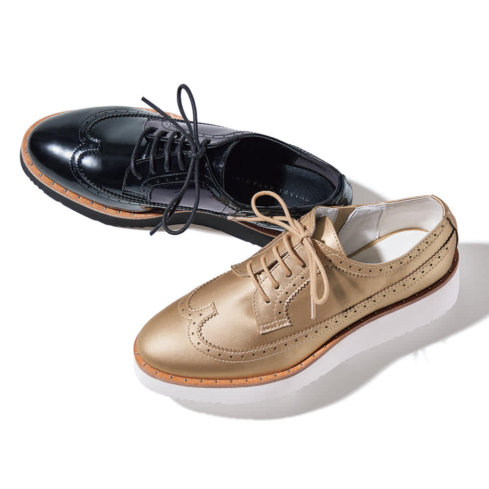 wonders/ワンダース 厚底ウィングチップ ローファー（スペイン製