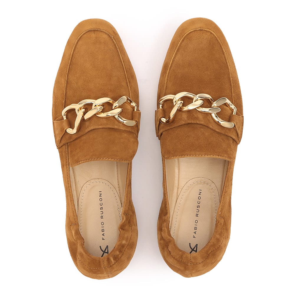 FABIO RUSCONI/ファビオルスコーニ チェーン レザー ローファー