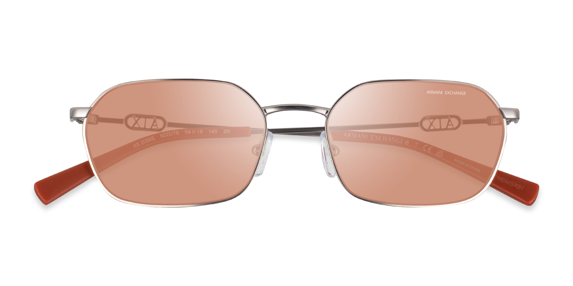 Armani Exchange AX2056S - Geometric Matte Silver Frame