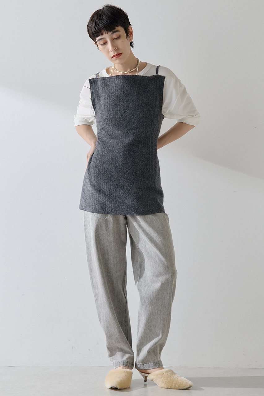 Whim Gazette(ウィム ガゼット)｜ウールピケトップ/グレー の通販