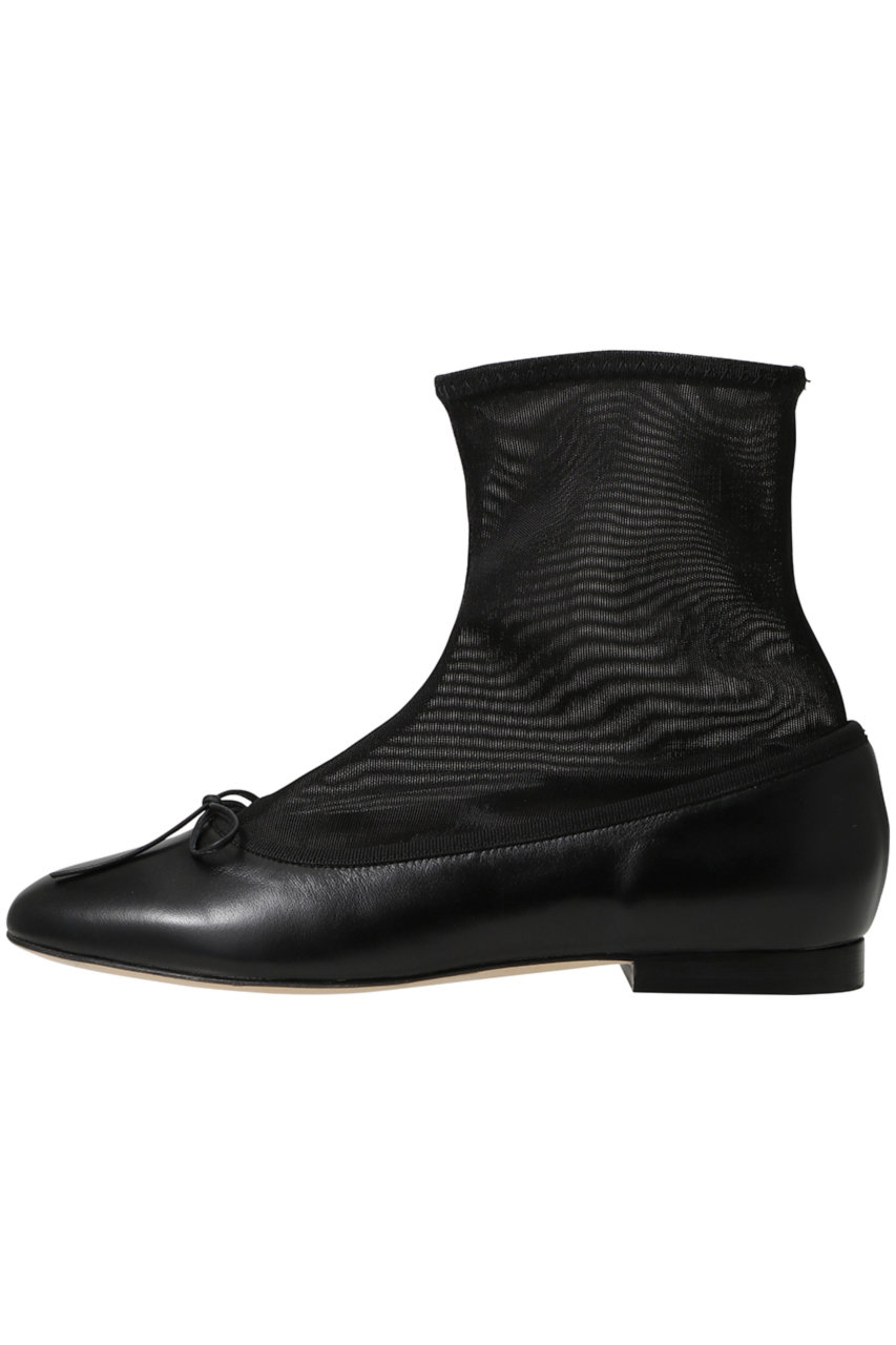 NEBULONI E.(ネブローニ)｜チュールソックスショートブーツ/ブラック