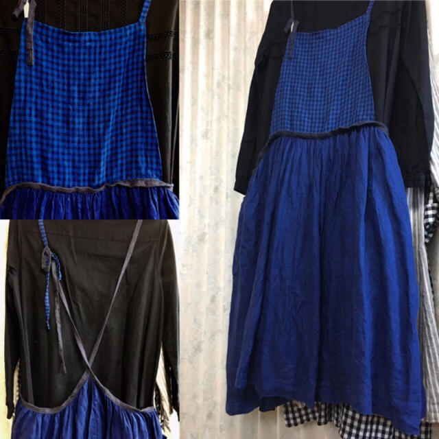 nest Robe - 希少！ツゲ製作所リネンエプロン・上インディゴギンガム