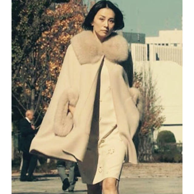 グレースコンチネンタル ポンチョ ファーポンチョ リバーシブル フード