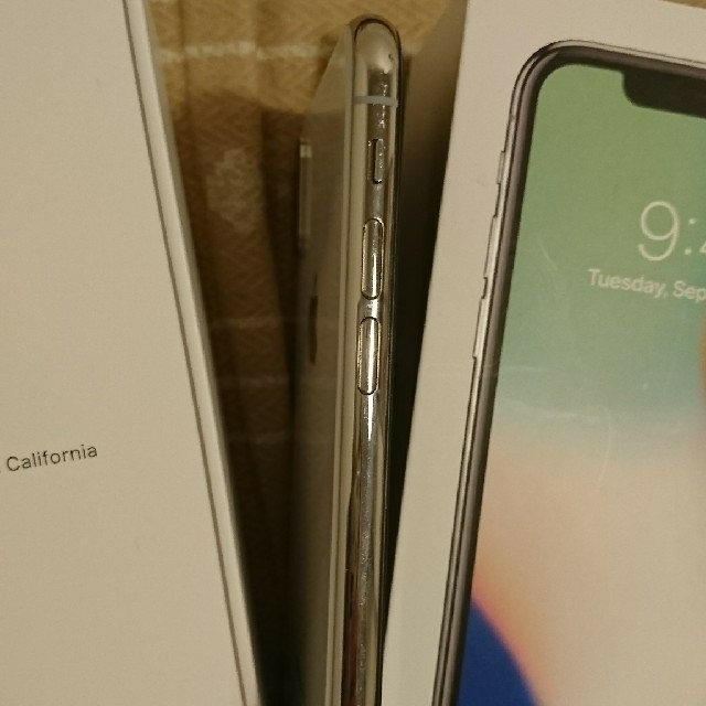 iPhoneX 64G シルバー SIMロック解除済み
