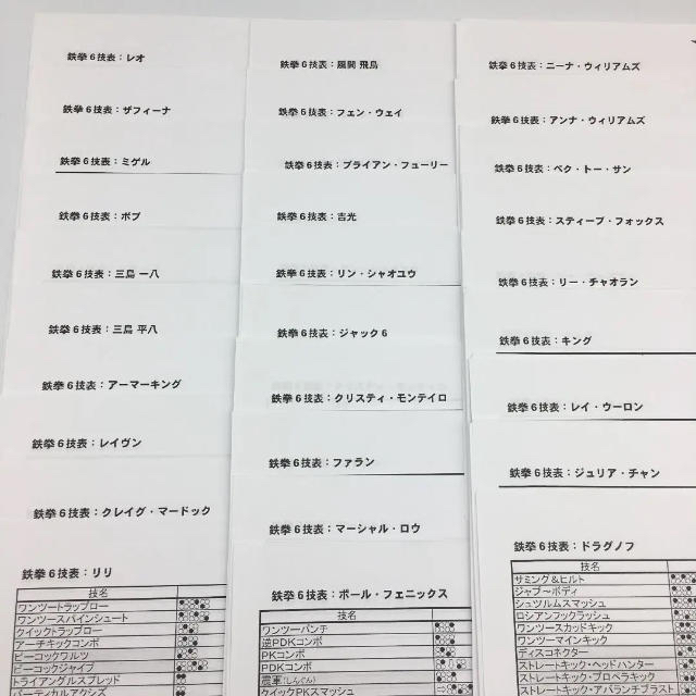 BANDAI NAMCO Entertainment - ☆221 店舗用 鉄拳6技表ファイル&技表