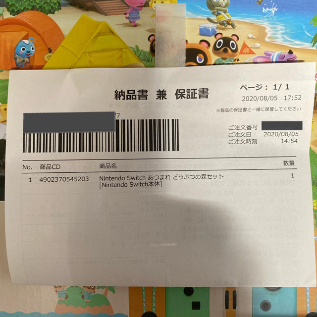 新品未開封 任天堂スイッチ どうぶつの森 同梱版 Switch 8/5購入 Nintendo