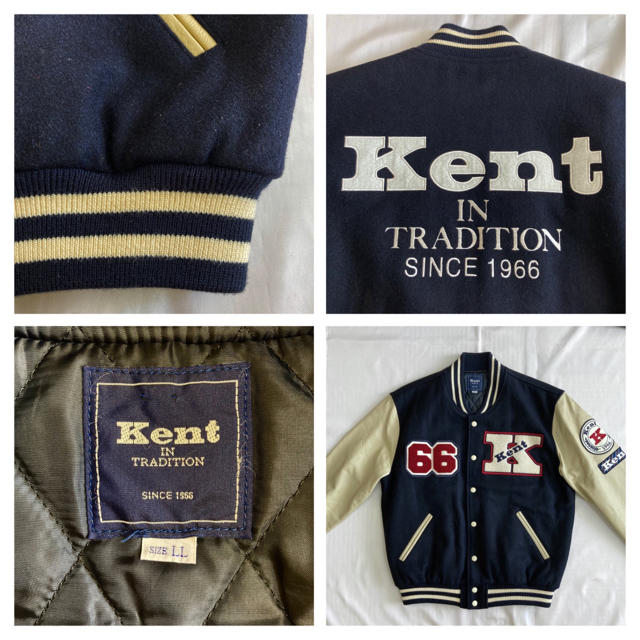 VAN Jacket - 良品◇KENT ケント◇袖革 レザー スタジャン ワッペン