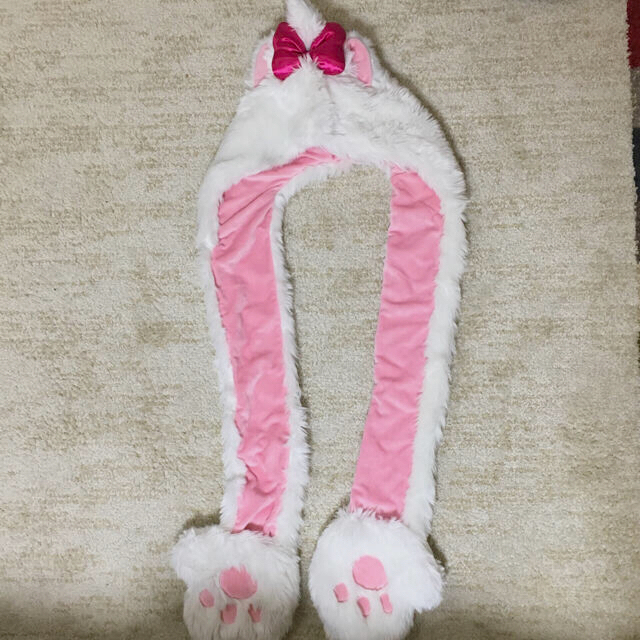 Disney - マリーちゃん フード付きマフラー ファー ファンキャップの