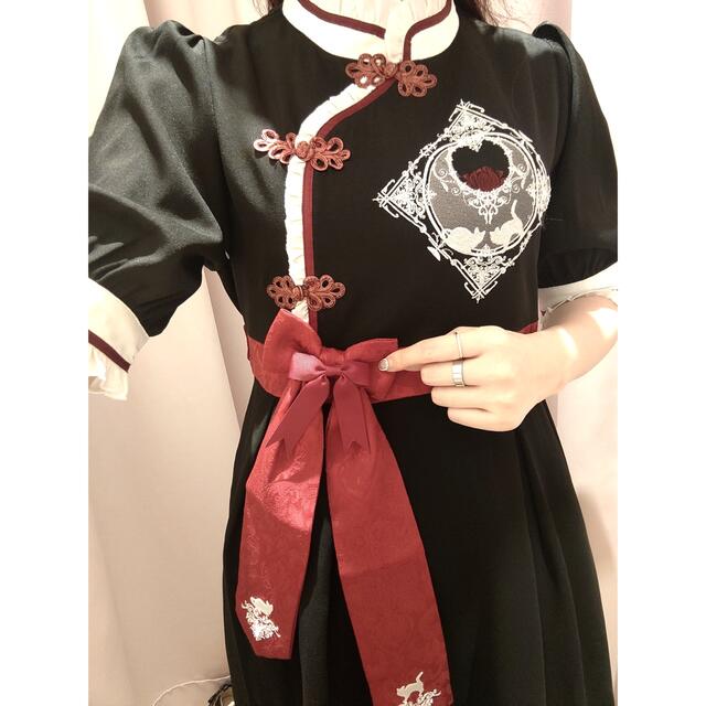 Amavel - Amavel チャイナ ワンピース 黒赤の通販 by のるる's shop