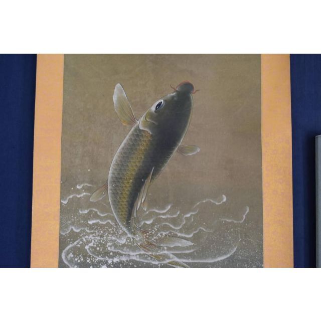 真作】黄一峰/跳鯉図/龍門図/掛軸☆宝船☆AA-791の通販 by 掛軸✩宝船