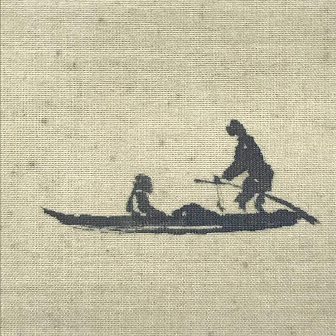 真作】雲鳳/山湖帆舟図/帆船図/山水図/横物/掛軸☆宝船☆AC-266の通販