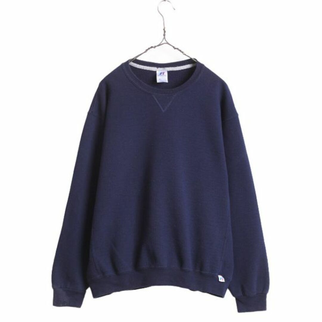 00s ラッセル 無地 前V スウェット メンズ レディース L 古着 00年代