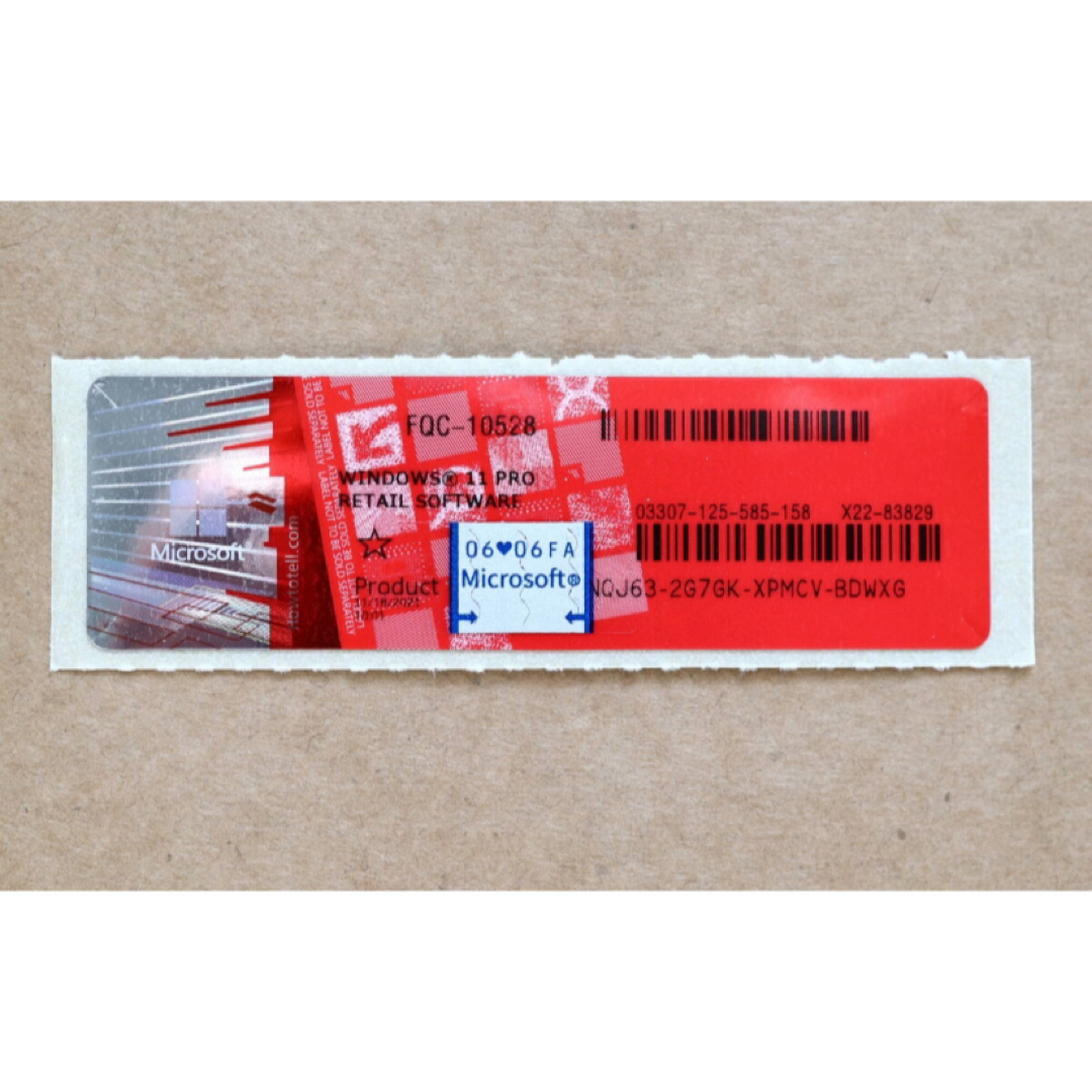Microsoft - Windows 11 Pro 正規プロダクトキー□COAシール□認証保証