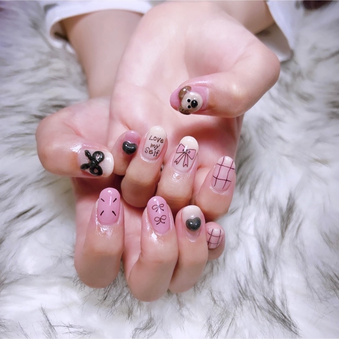 3dネイルパーツ ネイルパーツ 犬パーツ 犬ネイル リボンネイル リボン