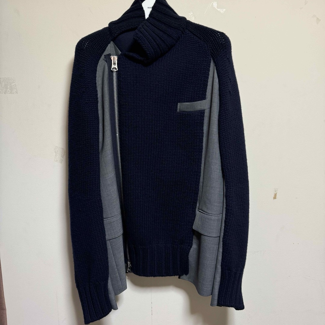 sacai - sacai 22aw Suiting x Wool Knit Jacketの通販 by Z｜サカイ