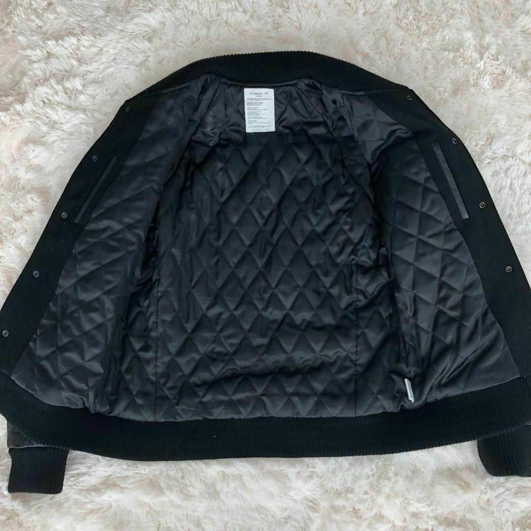 AZUL by moussy - FAIRBANKS142 AZULウール×レザースタジャンブラック