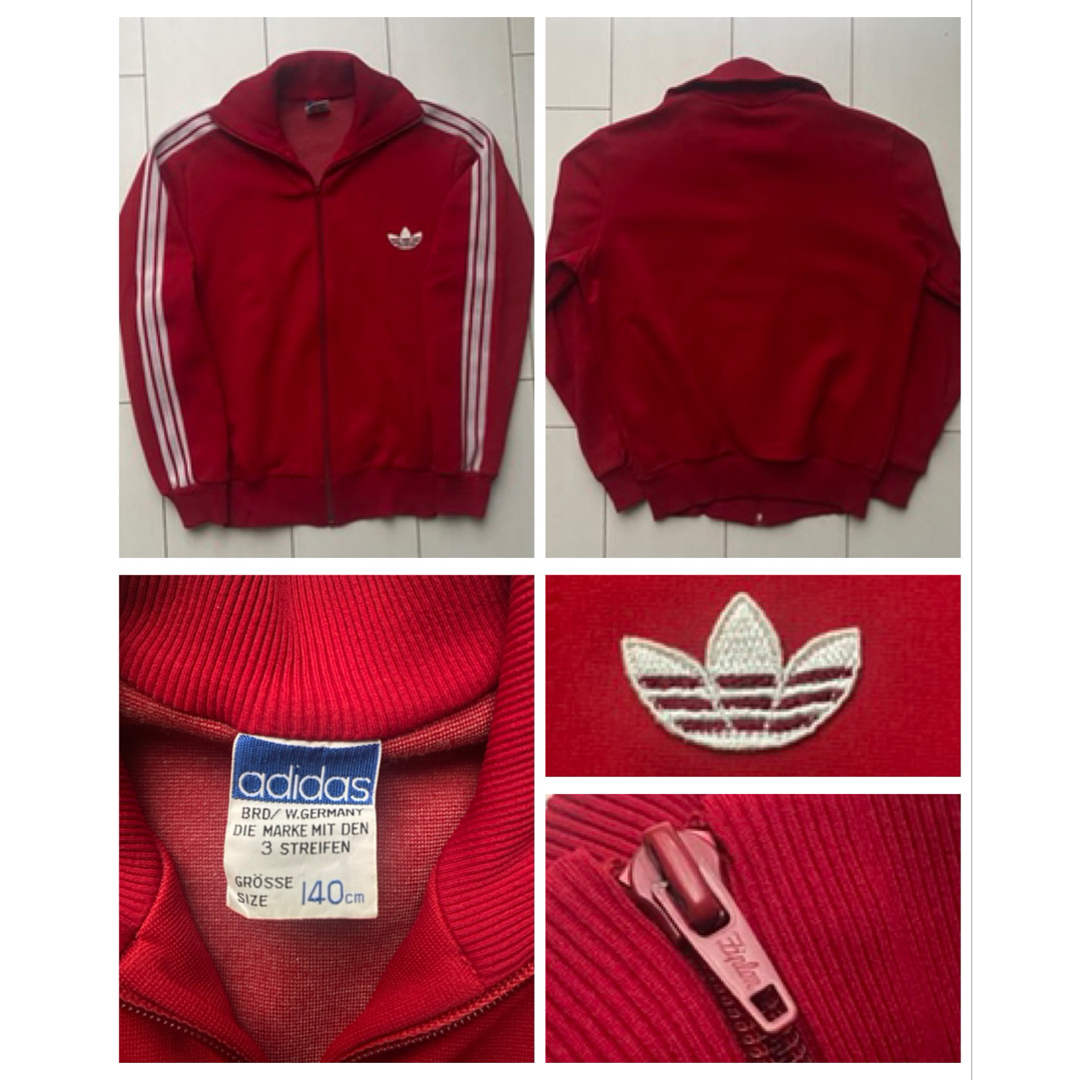 adidas - 70s 80s adidas アディダス 西ドイツ製 ziplon ジャージ 赤の