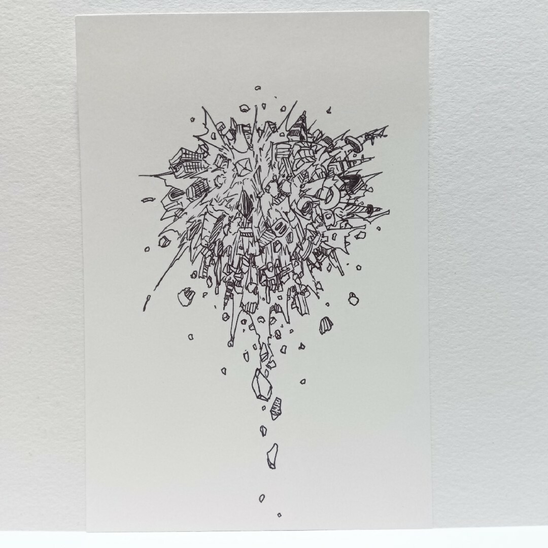 オリジナルイラスト 手描きイラスト ドーン ハンドメイド 絵 モノクロ