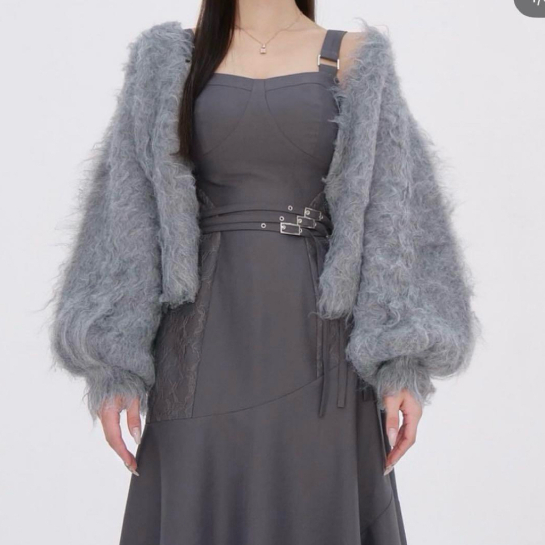 YILON イロン SHAGGY DROP CARDIGAN gray 完売品