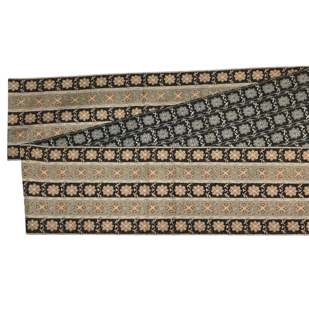 博多織 小森草木染工房 袋帯 全通柄 正絹 長斑錦華鳥紋 未使用 イ6300