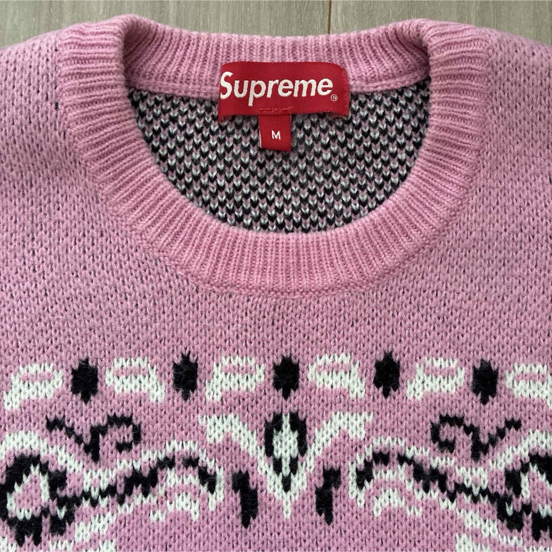 Supreme - Supreme bandana sweater 18ss Pink Mサイズの通販 by Hey's