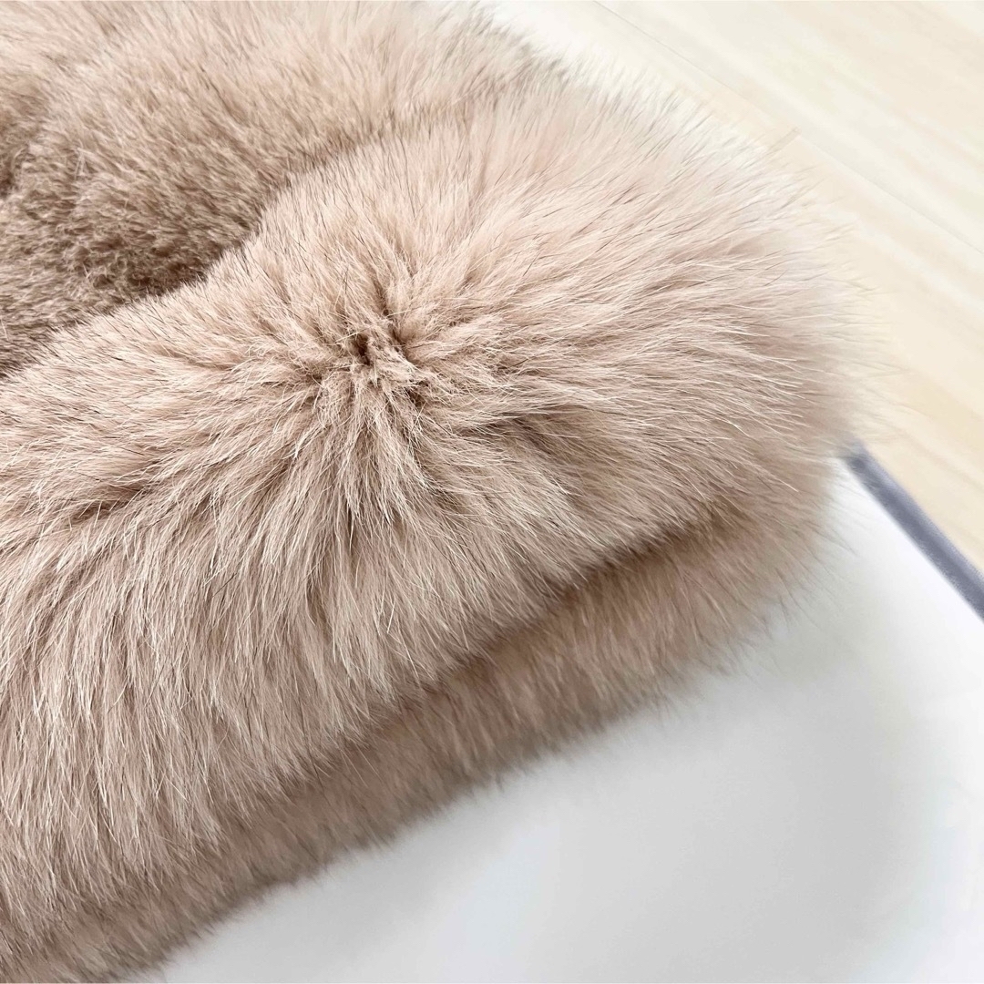 Maxmara 未使用タグ付 肉厚リアルフォックスファー スヌード マフラー